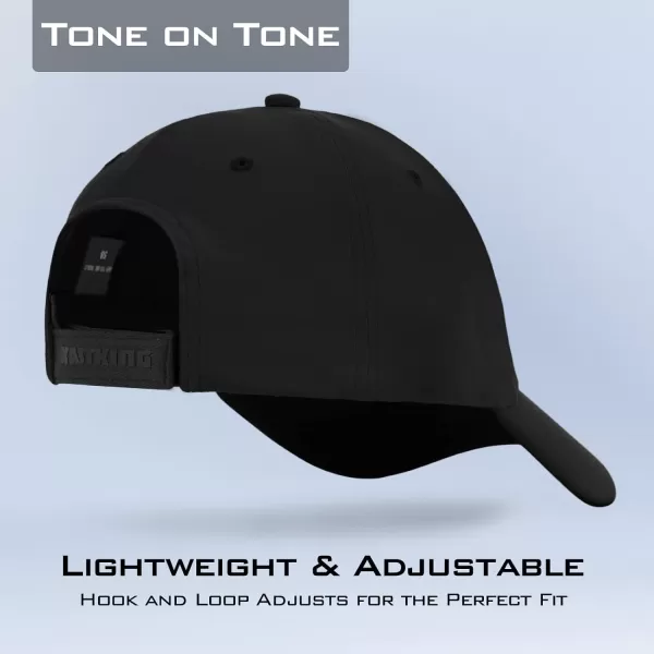 KastKing Fishing Cap for Men Women Sun Protection Hat for Outdoor Hiking Camping Lightweight Cap with Adjustable StrapD Tone on Tone  Black