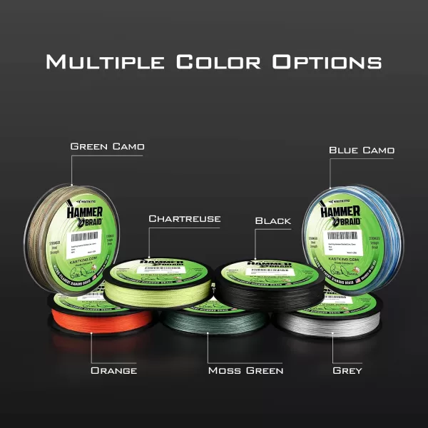 KastKing Hammer Braid Fishing Line  Abrasion Resistant Braided Line Made in The USA Thin Diameter Superline Endorsed by Bill Dance Tighter Diamond Braid Zero Stretch More Color Fast Multiple Color OptionsG Chartreuse