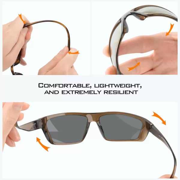 KastKing Huzzah Polarized Sport Sunglasses for Men and Women Ideal for Driving Fishing Cycling and RunningUV ProtectionFrame Gloss Metalic Gun Lens Copper  Silver Mirror