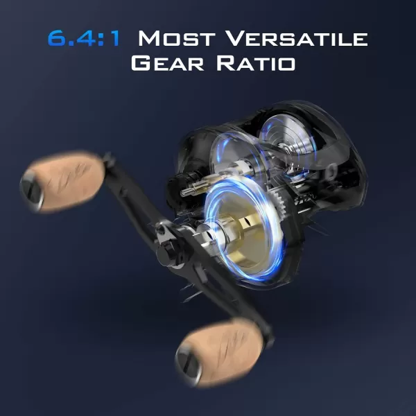 KastKing Megatron 200 Baitcasting Fishing Reel Wide Spool High Line Capacity Casting Reel 71 Double Shielded Stainless Steel BB 8 Button Magnetic Brakes 641 Gear Ratio 286 lbs of Smooth DragLeft641