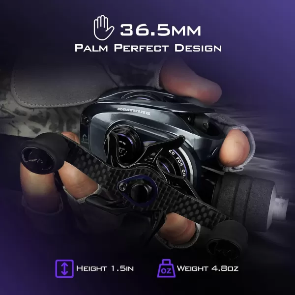 KastKing Mg12 Elite Baitcasting Fishing Reel Only 48 oz Magnesium Frame Patented AMB System Eliminating Backlashes Easily Cast Lures Down to 18 oz 111 Double Shielded BBS 751 Gear RatioRight Handed751