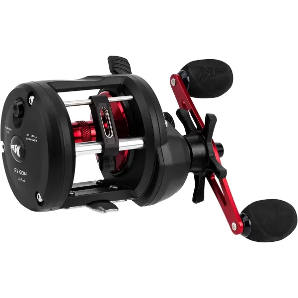 KastKing ReKon Round Baitcasting Fishing Reel Conventional Baitcasting Reel Line CounterLevel Wind Trolling Reel Powerful Carbon Disc Drag Durable Stainless Steel Large Line CapacityD Level Wind Size10 Left Handed