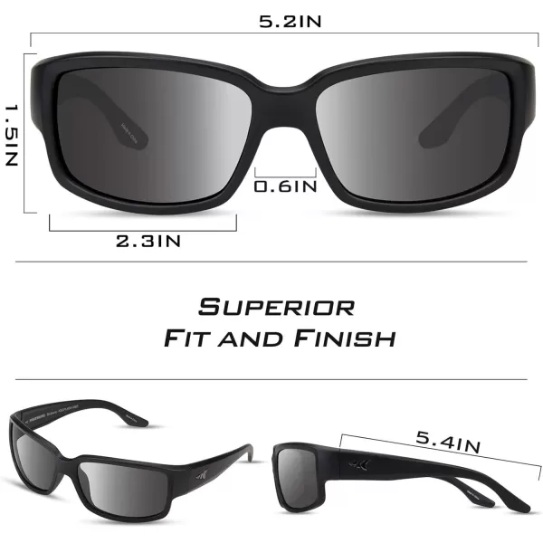 KastKing Skidaway Polarized Sport Sunglasses for Men and WomenIdeal for Driving Fishing Cycling and RunningUV ProtectionFrame Matte Black  Lens Smoke