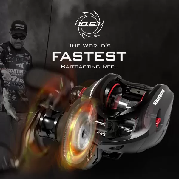 KastKing Speed Demon Elite Fishing Reel Worlds Fastest 1051 Gear RatioDeadbolt Baitcasting Reel 101 Shielded Stainless Steel BB CNC Lightweight Aluminum Frame Available in Skipping VersionHigh Speed 1051