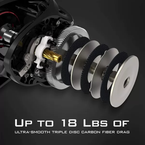 KastKing Speed Demon Elite Fishing Reel Worlds Fastest 1051 Gear RatioDeadbolt Baitcasting Reel 101 Shielded Stainless Steel BB CNC Lightweight Aluminum Frame Available in Skipping VersionHigh Speed 1051