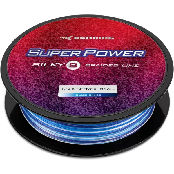 KastKing SuperPower Braided Fishing Line  Abrasion Resistant Braided Lines  Incredible Superline  Zero Stretch  Smaller Diameter  A MustHaveX8Blue Camo