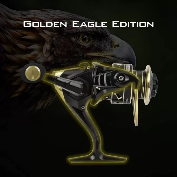 KastKing Valiant Eagle Gold Spinning Reel  621 HighSpeed Gear Ratio Freshwater and Saltwater Fishing Reel Faster Line Retrieve Braid Ready Spool 71 Shielded Stainless Steel Ball Bearings2000621