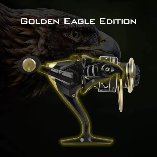 KastKing Valiant Eagle Gold Spinning Reel  621 HighSpeed Gear Ratio Freshwater and Saltwater Fishing Reel Faster Line Retrieve Braid Ready Spool 71 Shielded Stainless Steel Ball Bearings1000621