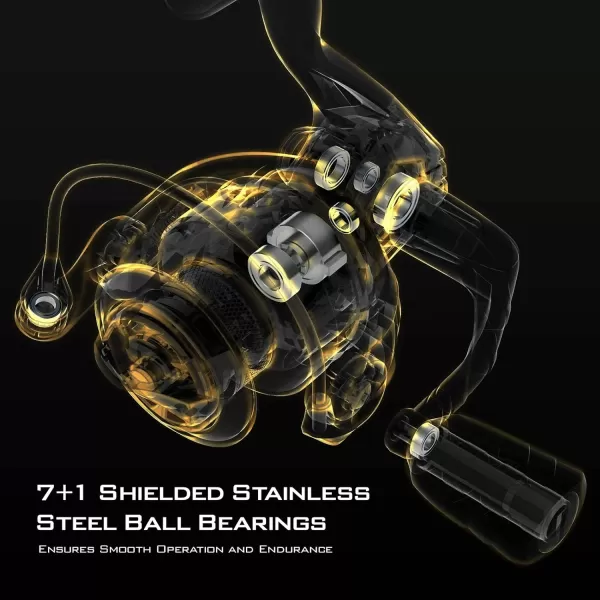 KastKing Valiant Eagle Gold Spinning Reel  621 HighSpeed Gear Ratio Freshwater and Saltwater Fishing Reel Faster Line Retrieve Braid Ready Spool 71 Shielded Stainless Steel Ball Bearings4000621