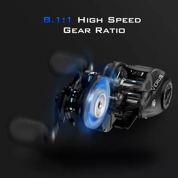 KastKing Verus Baitcasting Fishing Reel New Assassin Version Only 54 oz Carbon Fiber Frame amp Side Covers Carbon Fiber Drag System amp 111 Double Shielded Ball Bearings 811 Gear RatioRight Handed811