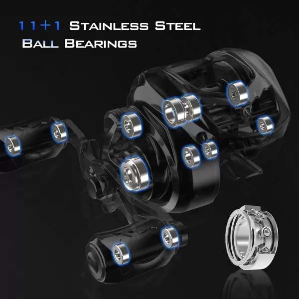 KastKing Verus Baitcasting Fishing Reel New Assassin Version Only 54 oz Carbon Fiber Frame amp Side Covers Carbon Fiber Drag System amp 111 Double Shielded Ball Bearings 811 Gear RatioRight Handed811