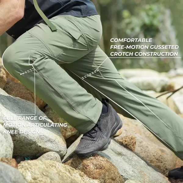 KastKing Wind Crest Fishing Hiking Pants Water Repellent Lightweight Mens Travel Climbing Pants UPF 50 Stretch MaterialSage Green