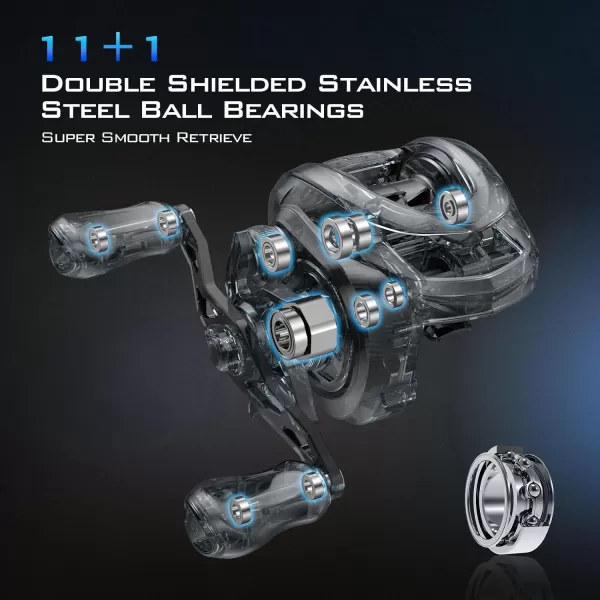 KastKing iReel Fishing Baitcasting Smart Reel Bluetooth Connectivity to Smart Devices and KastKing App Smoother amp Longer Casts with Axis Eye Line Guide and AMB Braking SystemLeft Handed  Aluminum Frame