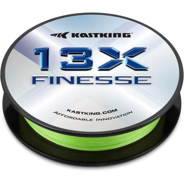 KastKing 13X Finesse Braided Fishing Line  Abrasion Resistant Braided Line Extremely Thin Smooth Long Casting Line for Spinning and Finesse Casting Presentations Superior Knot Strength 75 Thinner Than MonoChartreuse