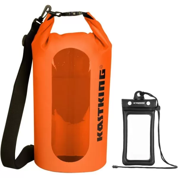 A:clear Window Dry Bag(with Phone Case)-orange-5l