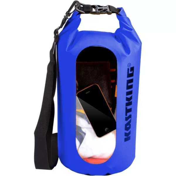 KastKing Dry Bags100 Waterproof Storage BagsMilitary Grade Construction for SwimmingKayakingBoatingHikingCampingFishing BikingSkiingAclear Window Dry Bagblue5l