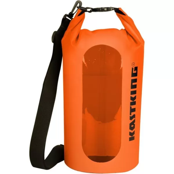 KastKing Dry Bags100 Waterproof Storage BagsMilitary Grade Construction for SwimmingKayakingBoatingHikingCampingFishing BikingSkiingAclear Window Dry Bagorange30l