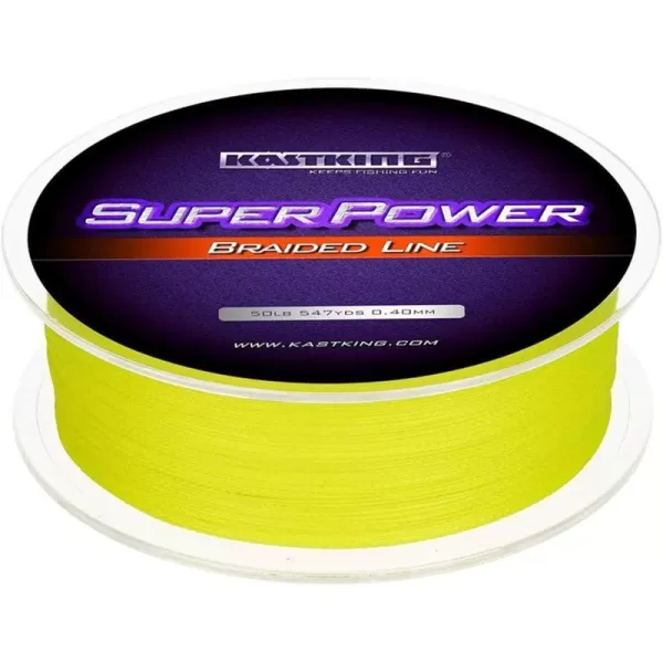 KastKing SuperPower Braided Fishing Line  Abrasion Resistant Braided Lines  Incredible Superline  Zero Stretch  Smaller Diameter  A MustHaveX4Yellow