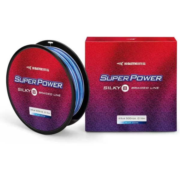 KastKing SuperPower Braided Fishing Line  Abrasion Resistant Braided Lines  Incredible Superline  Zero Stretch  Smaller Diameter  A MustHaveX8Blue Camo