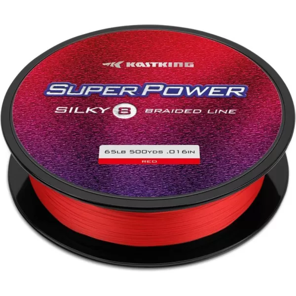 KastKing SuperPower Braided Fishing Line  Abrasion Resistant Braided Lines  Incredible Superline  Zero Stretch  Smaller Diameter  A MustHaveX8Red