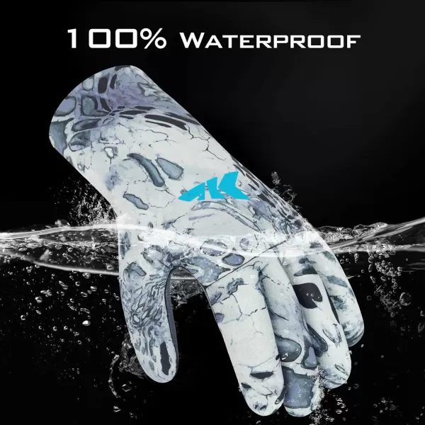 KastKing IceRiver Fishing Gloves  100 Waterproof Cold Winter Weather Fishing Gloves  Fishing Gloves for Men and Women  Ideal for Ice Fishing Winter Fishing or Other Outdoor Winter SportsPrym1 Silver Mist