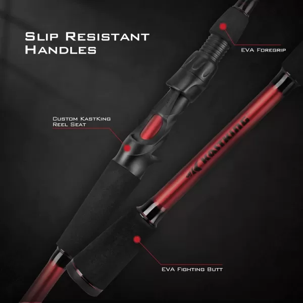 KastKing Royale Advantage Fishing Rod Spinning Rod amp Casting Rod IM6 Graphite Blanks 2Pieces Rods with Extra Tip SectionKastFlex Technology Power Transition System EVA Handle 17 Lengths and ActionsCcast 610 Mh Fast 2pcs Extra Tip