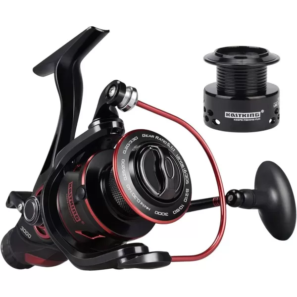 KastKing Sharky Baitfeeder III Spinning Reel 101 Shielded Stainless Steel BB  Carbon Fiber Drag for Live Liner Bait Fishing Action3000