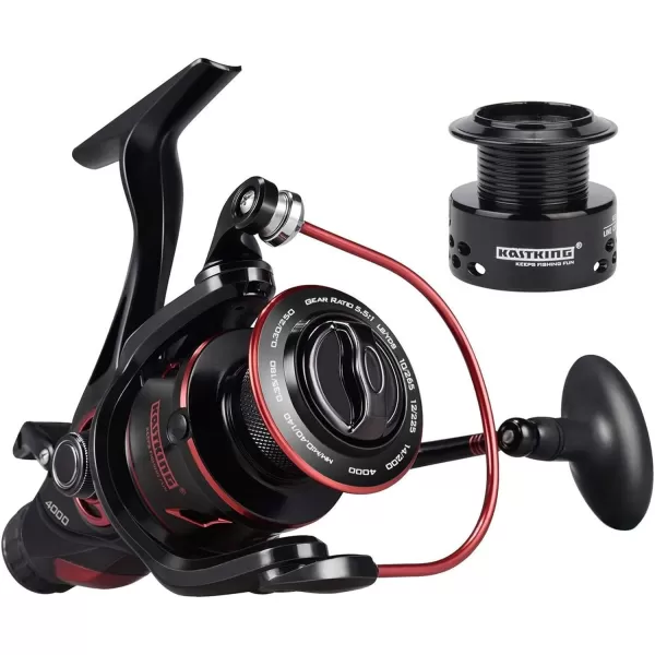 KastKing Sharky Baitfeeder III Spinning Reel 101 Shielded Stainless Steel BB  Carbon Fiber Drag for Live Liner Bait Fishing Action4000