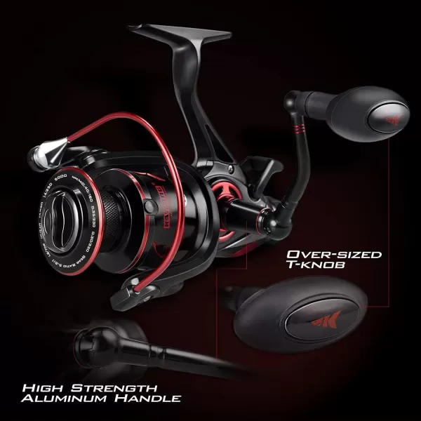 KastKing Sharky Baitfeeder III Spinning Reel 101 Shielded Stainless Steel BB  Carbon Fiber Drag for Live Liner Bait Fishing Action5000