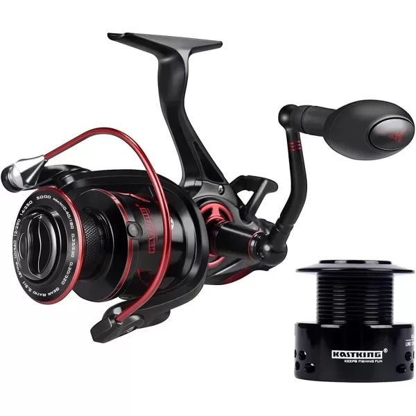 KastKing Sharky Baitfeeder III Spinning Reel 101 Shielded Stainless Steel BB  Carbon Fiber Drag for Live Liner Bait Fishing Action5000