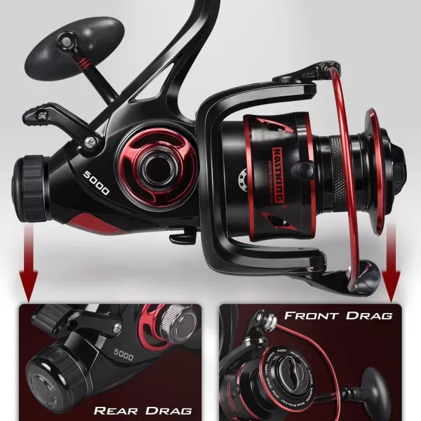 KastKing Sharky Baitfeeder III Spinning Reel 101 Shielded Stainless Steel BB  Carbon Fiber Drag for Live Liner Bait Fishing Action5000