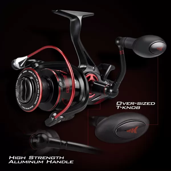 KastKing Sharky Baitfeeder III Spinning Reel 101 Shielded Stainless Steel BB  Carbon Fiber Drag for Live Liner Bait Fishing Action6000