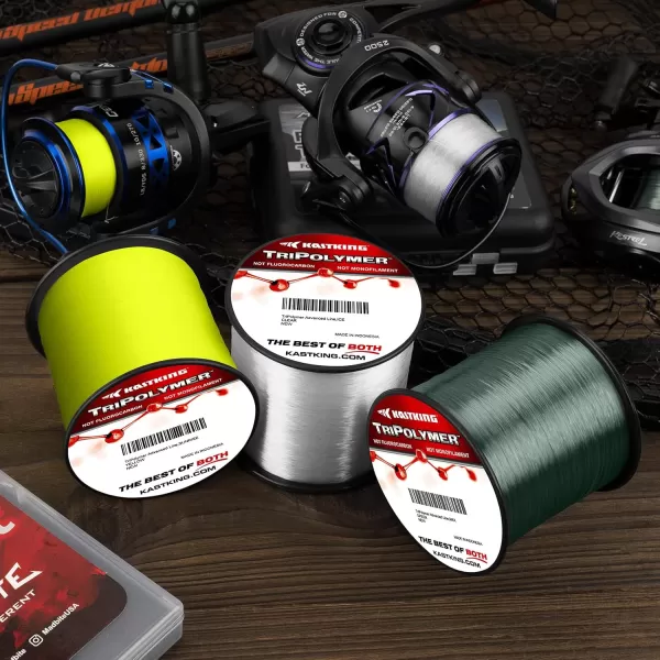 KastKing Tripolymer Advanced Monofilament Fishing Line   LB Filler Spools Mono Line High Strength Highly Abrasion Resistant Super Smooth Low Light Refraction TriExtrusion Advanced Fishing LineC MAX GREEN