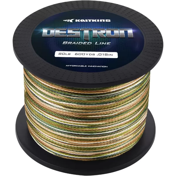 New KastKing Destron Braided Fishing Line Highly Abrasion Resistant Improved Knot Strength UltraThin Diameter Superline Zero Stretch amp Memory CFT Color Fast Technology 75 Thinner Than MonoMoss Camo