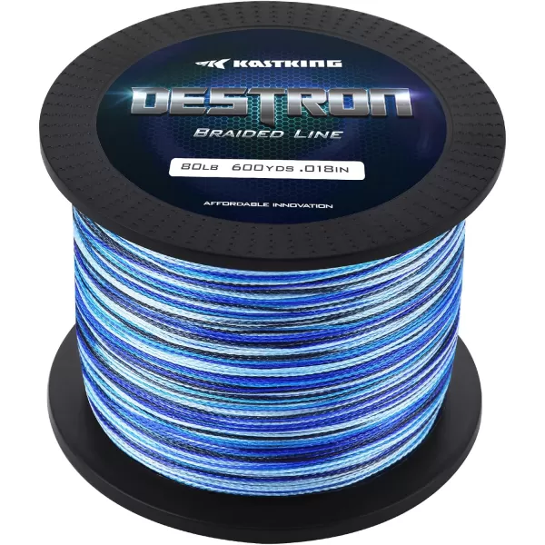 New KastKing Destron Braided Fishing Line Highly Abrasion Resistant Improved Knot Strength UltraThin Diameter Superline Zero Stretch amp Memory CFT Color Fast Technology 75 Thinner Than MonoBlue Camo