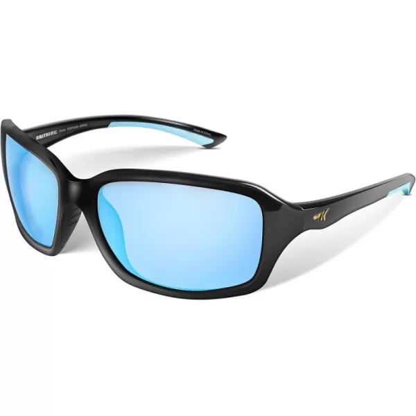 KastKing Alanta Polarized Sport Sunglasses for Men and Women Ideal for Driving Fishing Cycling and RunningUV ProtectionFramegloss Smoke Crystal  Lens Smoke  Ice Blue Mirror