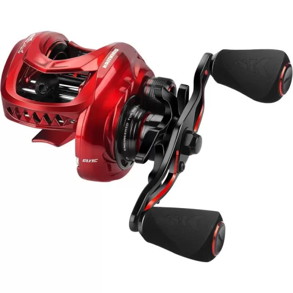 KastKing MegaJaws Elite Baitcasting Reels Patented AMB System Eliminating Backlashes Flipping Switch Function 64oz Aluminum Frame Fishing Reel with Carbon Fiber Side CoversCLeftScarlet911Flipping Switch