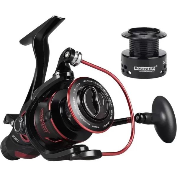 KastKing Sharky Baitfeeder III Spinning Reel 101 Shielded Stainless Steel BB  Carbon Fiber Drag for Live Liner Bait Fishing Action5000