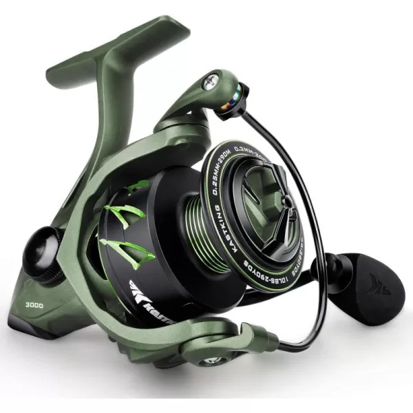 KastKing Spartacus II Fishing Reel  New Spinning Reel  Sealed Carbon Fiber 22LBs Max Drag  71 Stainless BB for Saltwater or Freshwater  Gladiator Inspired Design  Great FeaturesStryker Green