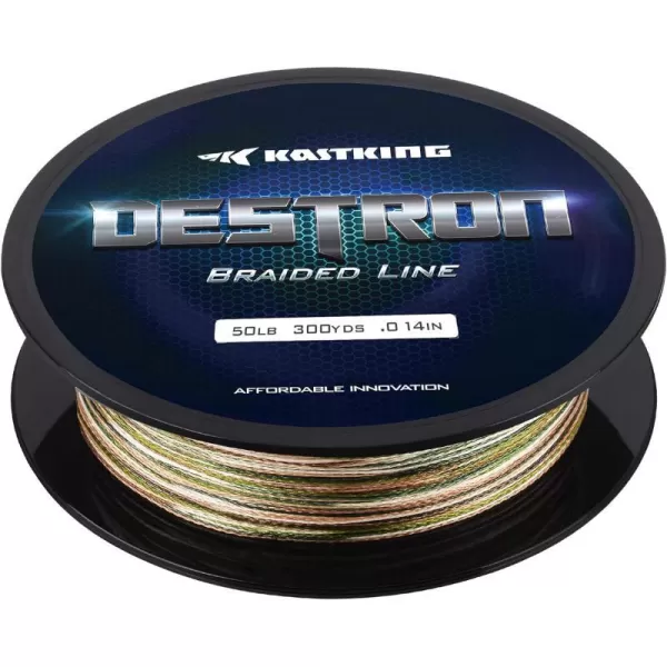 New KastKing Destron Braided Fishing Line Highly Abrasion Resistant Improved Knot Strength UltraThin Diameter Superline Zero Stretch amp Memory CFT Color Fast Technology 75 Thinner Than MonoMoss Camo