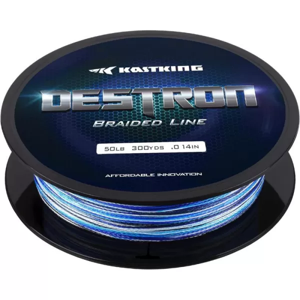 New KastKing Destron Braided Fishing Line Highly Abrasion Resistant Improved Knot Strength UltraThin Diameter Superline Zero Stretch amp Memory CFT Color Fast Technology 75 Thinner Than MonoBlue Camo