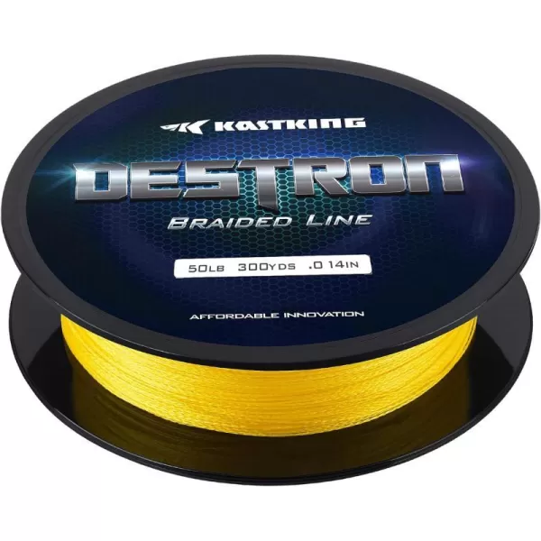 New KastKing Destron Braided Fishing Line Highly Abrasion Resistant Improved Knot Strength UltraThin Diameter Superline Zero Stretch amp Memory CFT Color Fast Technology 75 Thinner Than MonoHivis Yellow