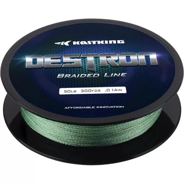 New KastKing Destron Braided Fishing Line Highly Abrasion Resistant Improved Knot Strength UltraThin Diameter Superline Zero Stretch amp Memory CFT Color Fast Technology 75 Thinner Than MonoMoss Green