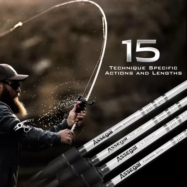 KastKing Assegai Bass Fishing Rods IM9 Graphite Blanks Casting amp Spinning Rods Fuji Guides amp Reel Seats 15 Technique Specific Fishing Rods Cork Handles Carbon Fiber Fighting Butt DS Hook KeeperCast Gittin Jiggy73 M Fast 1 Pcs