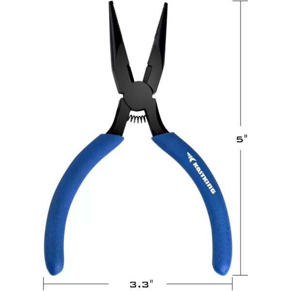 KastKing Intimidator Fishing Pliers Corrosion Resistant Polymer Coated Fishing Tools Tungsten Carbide Cutters Saltwater Resistant Fishing GearB5u201D Straight Nose