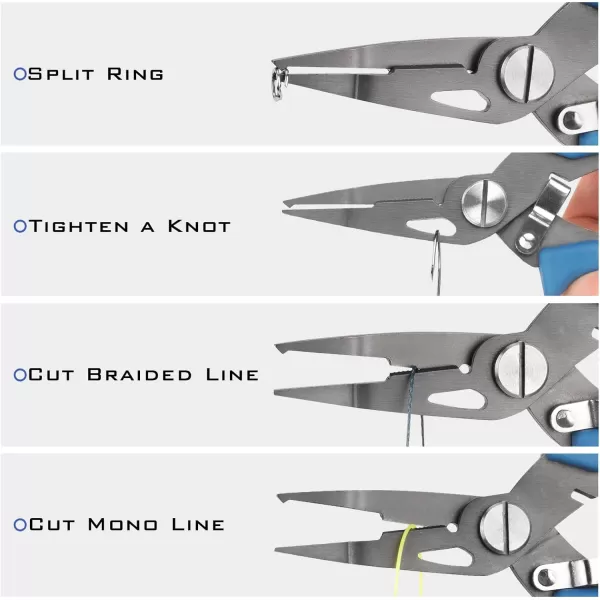 KastKing Intimidator Fishing Pliers Corrosion Resistant Polymer Coated Fishing Tools Tungsten Carbide Cutters Saltwater Resistant Fishing GearC 5 Accusplit