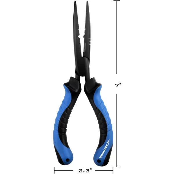 KastKing Intimidator Fishing Pliers Corrosion Resistant Polymer Coated Fishing Tools Tungsten Carbide Cutters Saltwater Resistant Fishing GearD7 Straight Nose