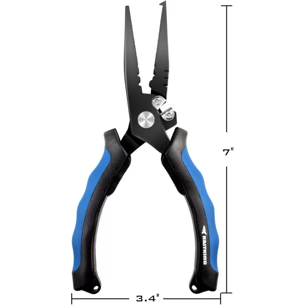 KastKing Intimidator Fishing Pliers Corrosion Resistant Polymer Coated Fishing Tools Tungsten Carbide Cutters Saltwater Resistant Fishing GearH7 Split Ring W Braid Cutters  Heavy Duty