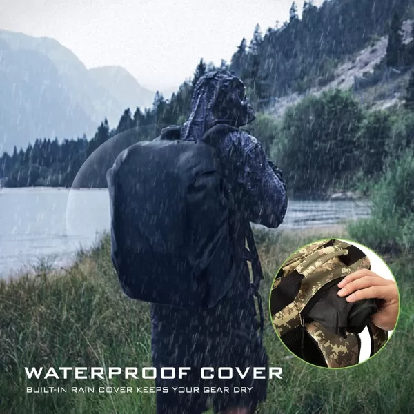 KastKing Bait Boss Fishing Tackle Backpack with Rod Holders 4 Tackle Boxes Waterproof Protective Rain Cover 43L Large Storage Waterproof Tackle Boxes for Fishing Camping Hiking Outdoor SportsD Dark Green Camouflage