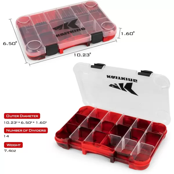 KastKing Bait Vault Camouflage Tackle Box Plastic Tackle Trays Fishing Tackle Box Storage Organizer with Removable Dividers 2 Packs 4 Packs Lure Boxes Terminal Tackle StorageRed Camouflage 2Pack 3600